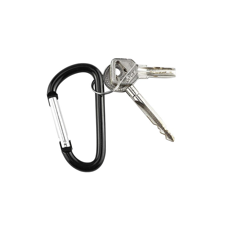 10 Pcs Aluminum Carabiner Clip D Shape Carabiners Spring Snap Hook Camping Traveling Hiking Keychains Keyring Outdoor Black