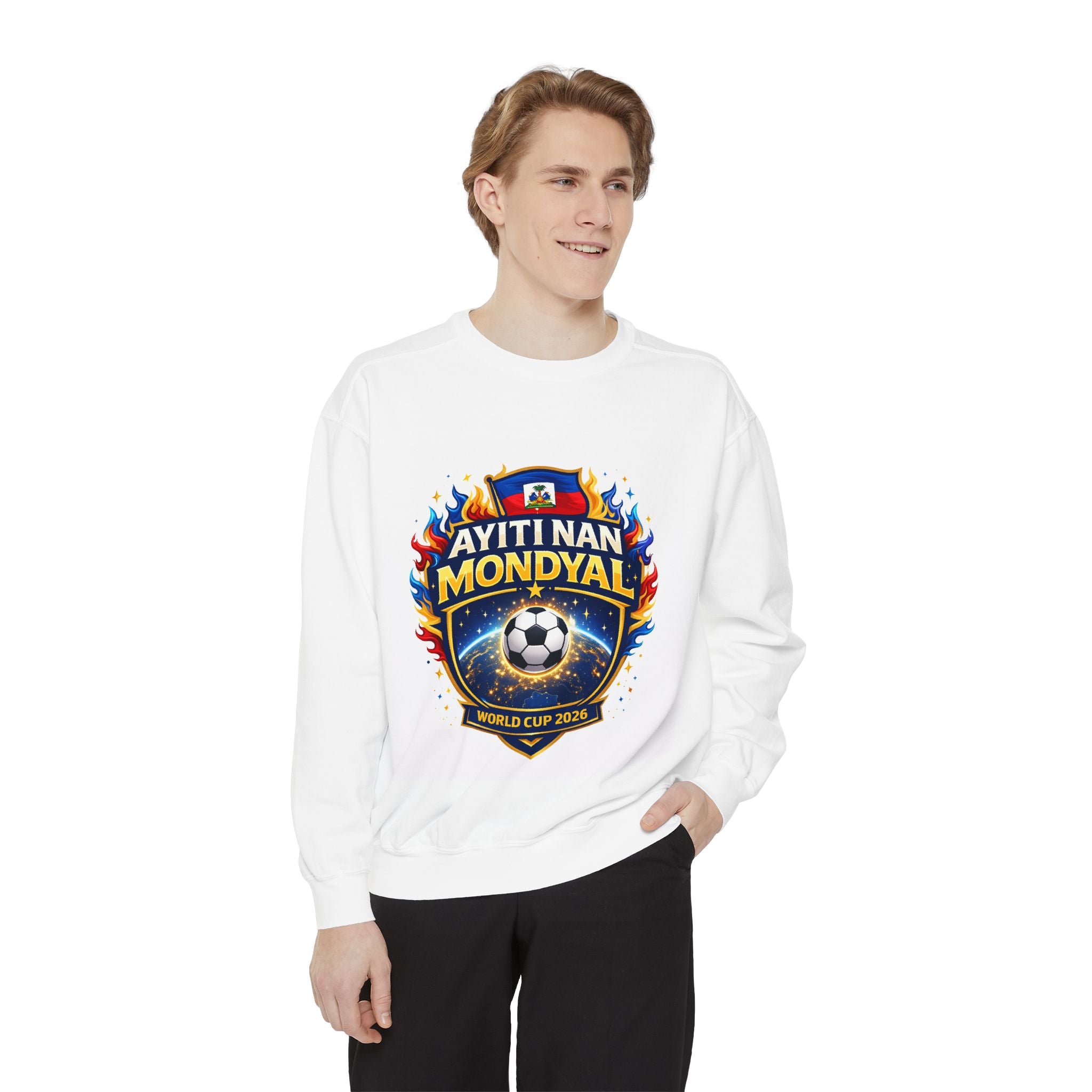 Ayiti Nan Mondyal Soccer Sweatshirt — Haiti World Cup 2026 Fan Pullover