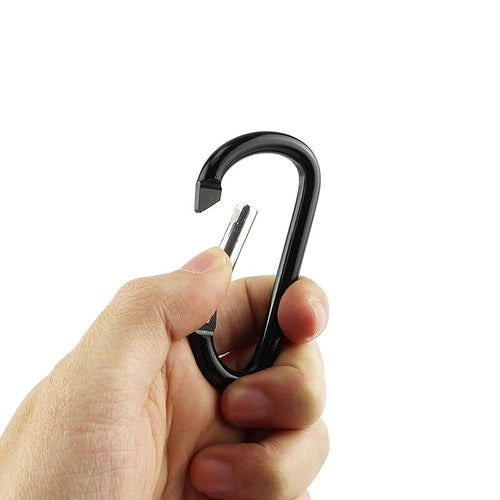 10 Pcs Aluminum Carabiner Clip D Shape Carabiners Spring Snap Hook Camping Traveling Hiking Keychains Keyring Outdoor Black