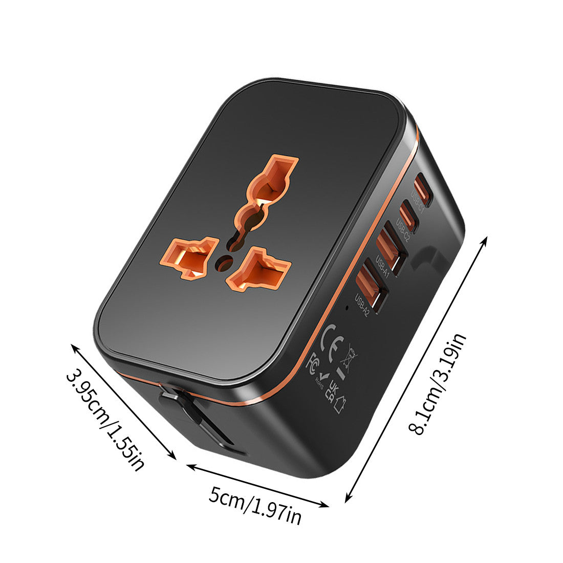 Universal Travel Adapter Worldwide Plug UK EU AU US With USB-C Port Fast Charger